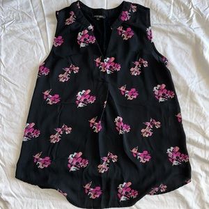 Black & Pink Floral Sleeveless Top / Blouse - Papermoon - Women’s S